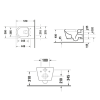 Pack cuvette WC suspendu sans bride DURAVIT ME by Starck 374x570 avec abattant frein de chute
