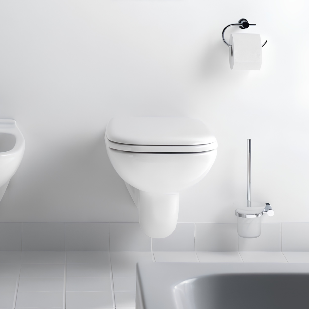 Pack WC suspendu DURAVIT D-code avec abattant + bati support SIAMP + Plaque de commande