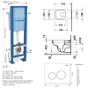 Pack WC suspendu DURAVIT D-code avec abattant + bati support SIAMP + Plaque de commande