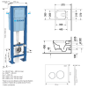 Pack WC suspendu sans bride DURAVIT Me by Starck + bâti support SIAMP + plaque