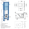 Pack WC suspendu sans bride DURAVIT D-code + bâti support SIAMP + plaque