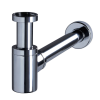 Siphon lavabo WIRQUIN Linéis Mini design apparent chromé face