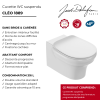Cuvette WC suspendu sans bride JACOB DELAFON Cléo 1889 avec abattant frein de chute extra-plat déclipsable 3