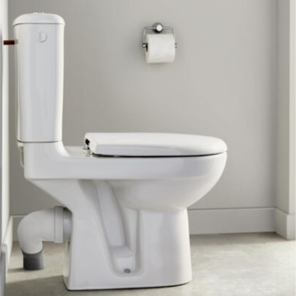 Pipe WC rigide WIRQUIN ABS longue coudée mâle D100 blanc ambiance