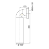 Pipe WC rigide WIRQUIN ABS longue coudée mâle D100 blanc schéma
