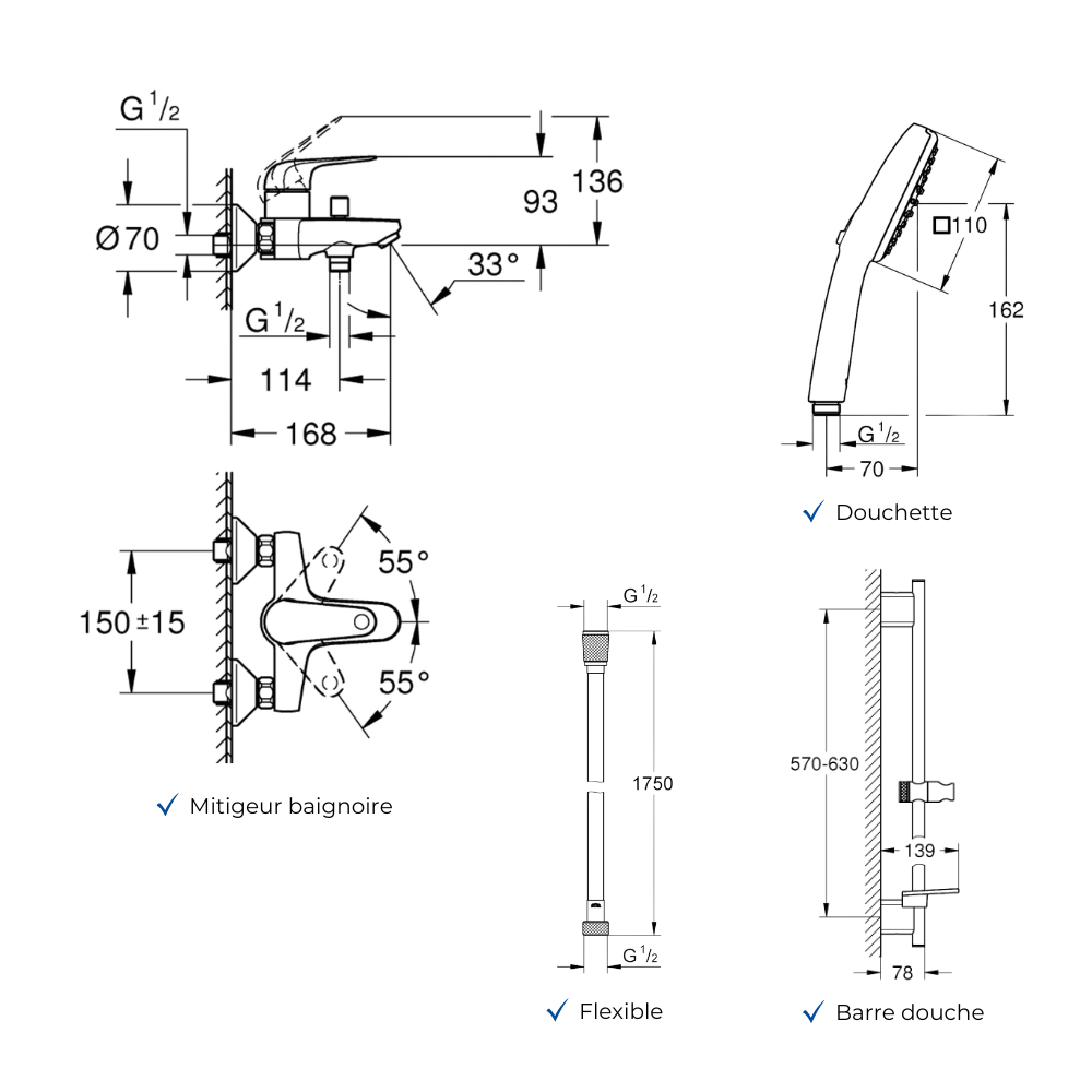 Ensemble GROHE Swift schéma