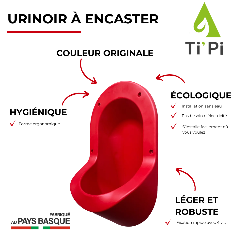 Urinoir sans eau TI'PI encastrable | Batinea