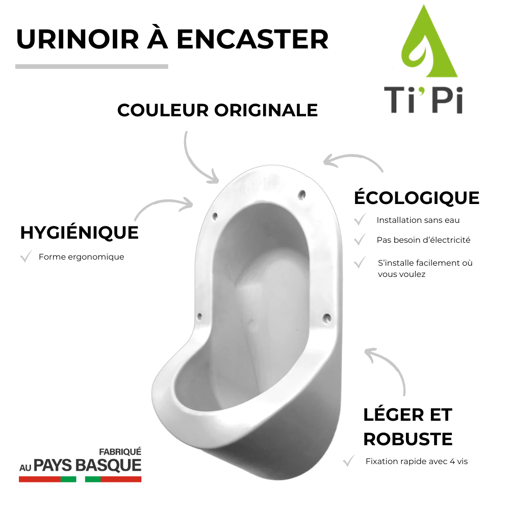 Urinoir sans eau TI'PI encastrable | Batinea
