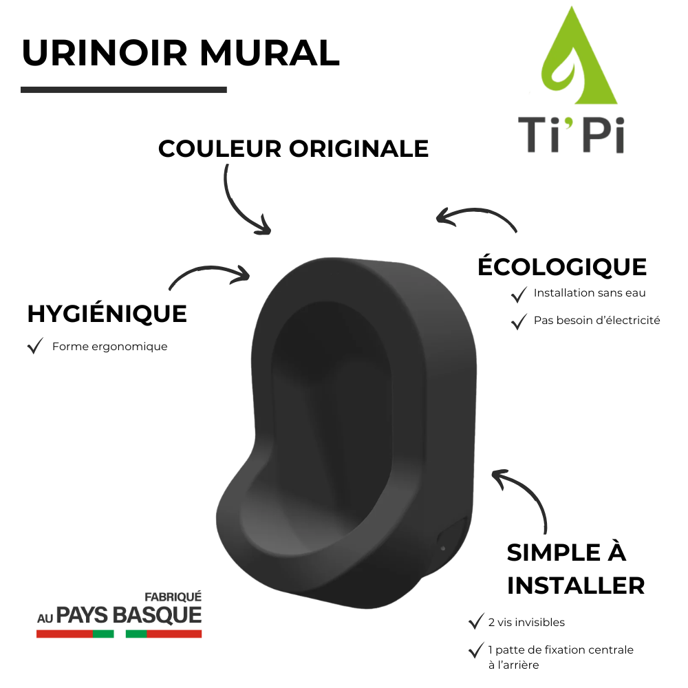 Urinoir sans eau TI'PI mural | Batinea