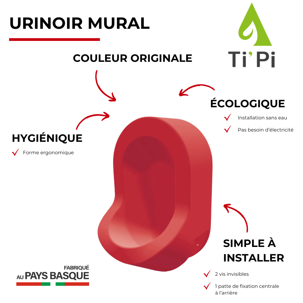 Urinoir sans eau TI'PI mural | Batinea