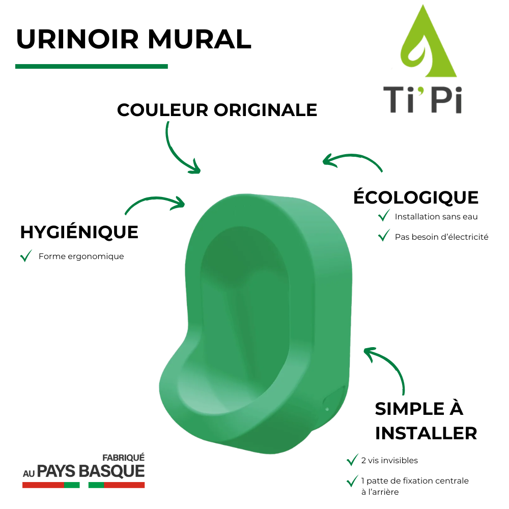 Urinoir sans eau TI'PI mural | Batinea