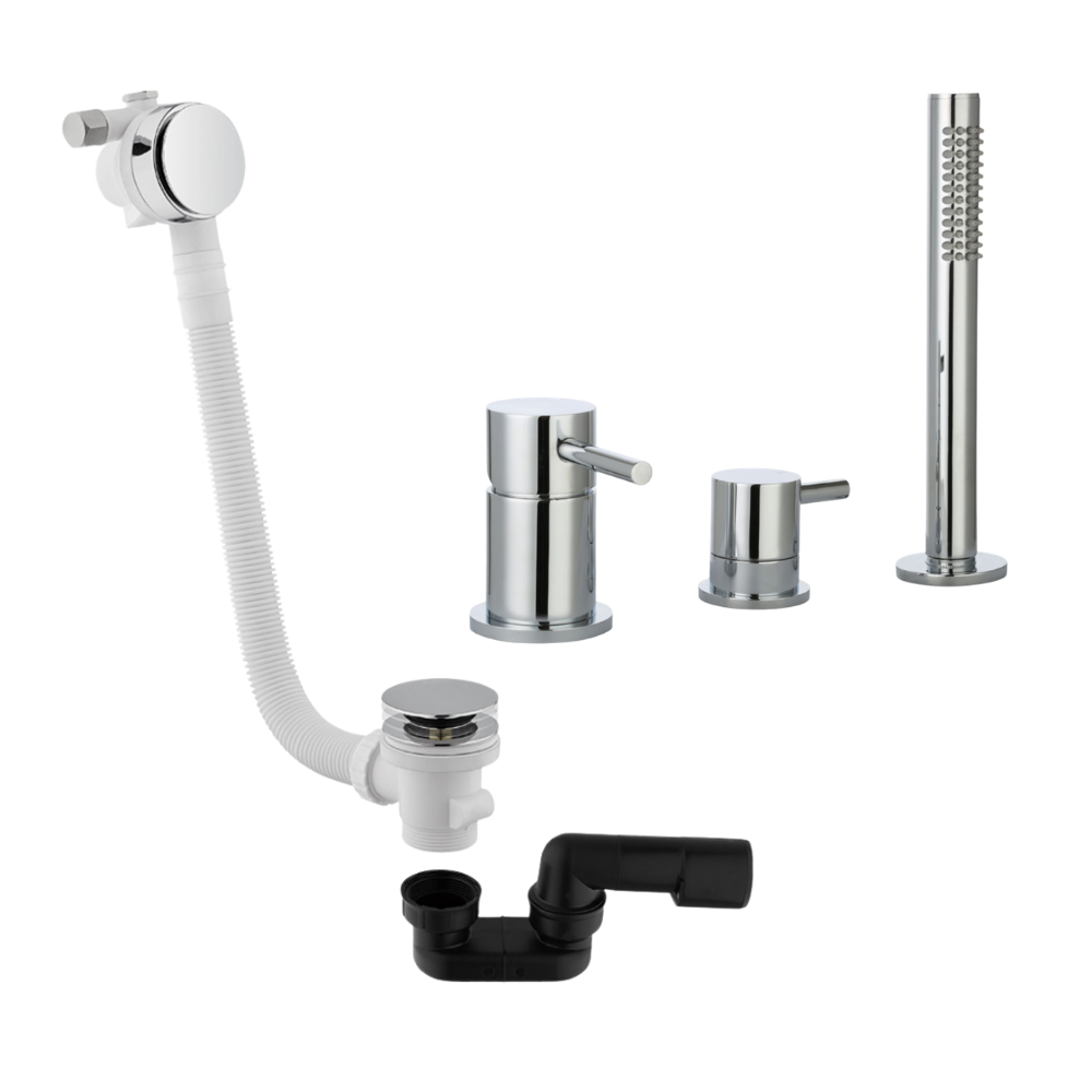 Ensemble bain Paini Cox chromé avec vidage chromé face