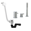 Ensemble bain Paini Cox chromé avec vidage blanc mat face