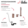 Ensemble bain Paini Ortence + Vidage bronze cuivré présentation