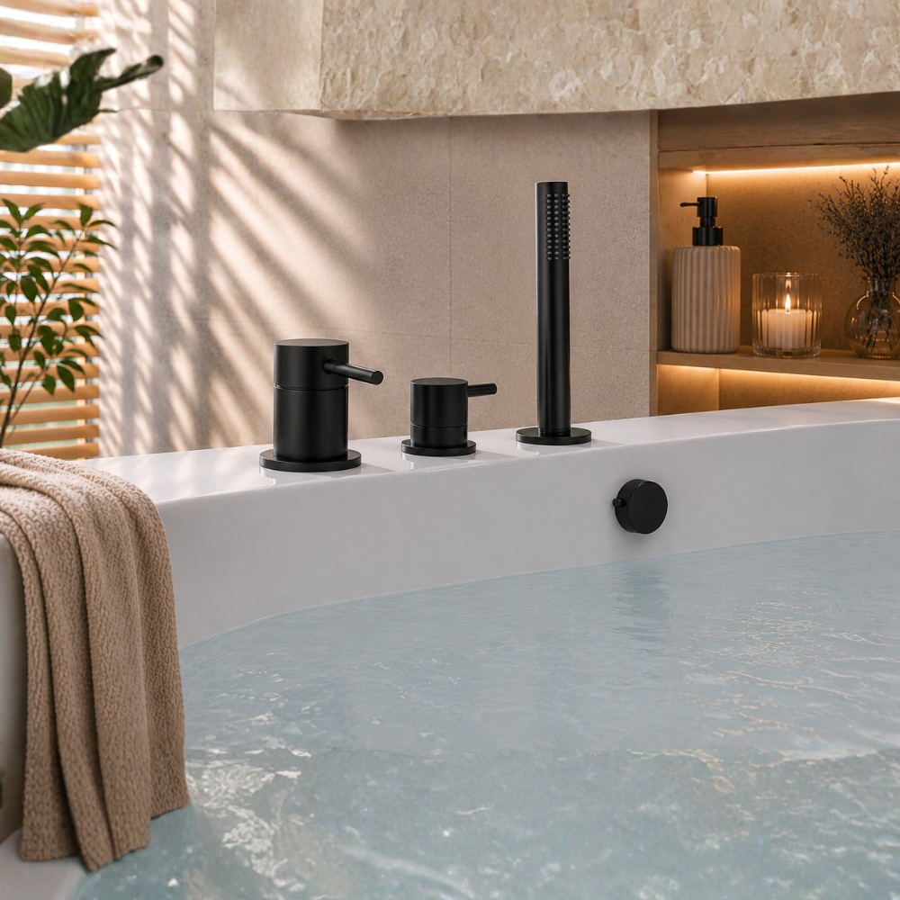 Mitigeur bain douche mécanique sur table PAINI Cox + Vidage remplissage trop plein et bonde clic-clac siphon 90cm PAINI | Batine