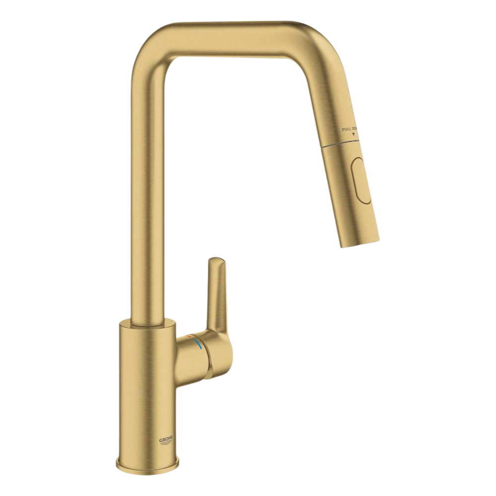 Robinet cuisine bec haut avec douchette GROHE Start Cool Sunrise face