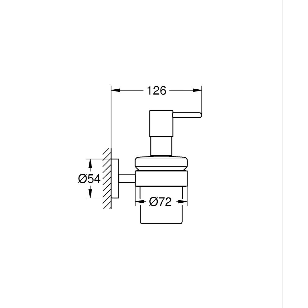 Distributeur de savon avec support GROHE Start Cool Sunrise schéma