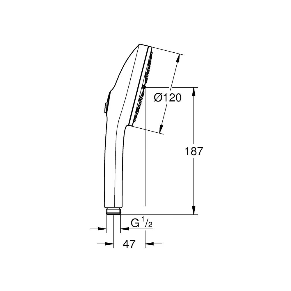 Douchette 3 jets GROHE Vitalio Joy+ 120 Cool Sunrise schéma