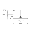 Douche de tête GROHE Rainshower Cosmopolitan 310 Cool Sunrise schéma