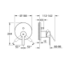 Façade robinet encastré monocommande 2 sorties GROHE Lineare Cool Sunrise schéma