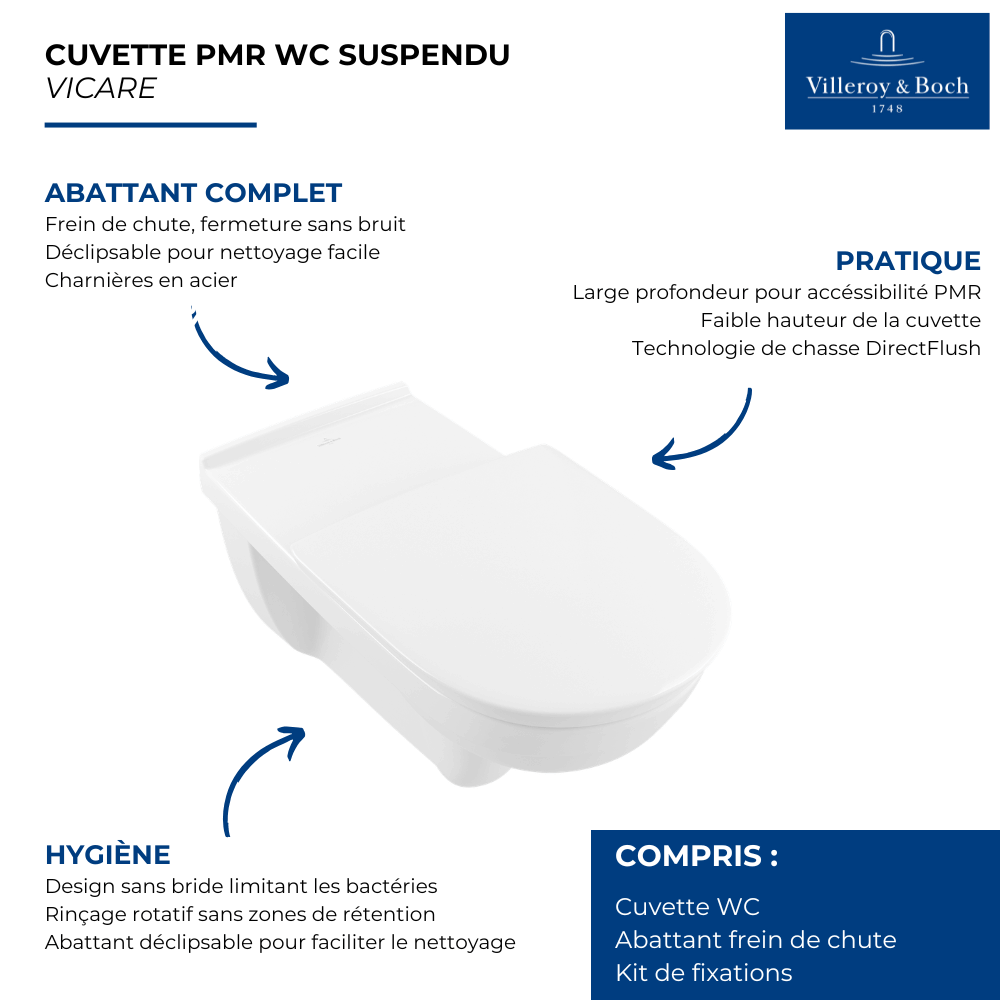 Points forts de la cuvette 4601R001 avec abattant frein de chute