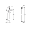 Douchette GROHE Vitalio Joy+ 120 + Flexible 175 cm Cool Sunrise schéma