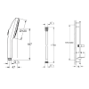 Douchette Vitalio Joy+ 120 + Barre de douche GROHE Rainshower + Flexible 175 cm Cool Sunrise schéma
