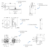 Ensemble GROHE douche de tête murale schéma