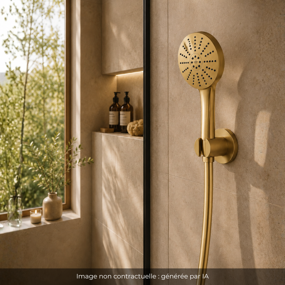 Douchette GROHE Vitalio Joy+ 120 + Flexible 175 cm Cool Sunrise + Support ambiance