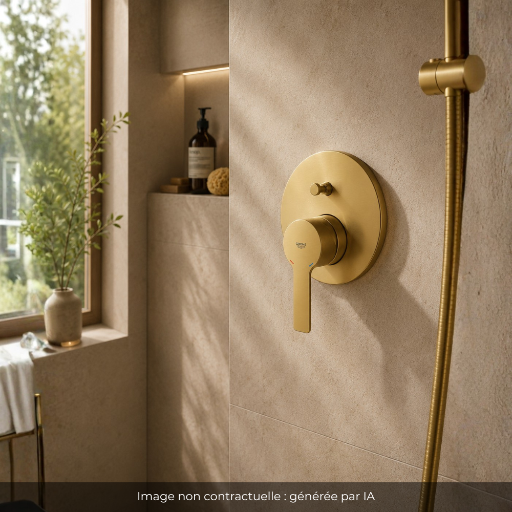 Façade mitigeur mécanique encastré GROHE Lineare + Corps encastré GROHE Rapido Smartbox Cool Sunrise ambiance