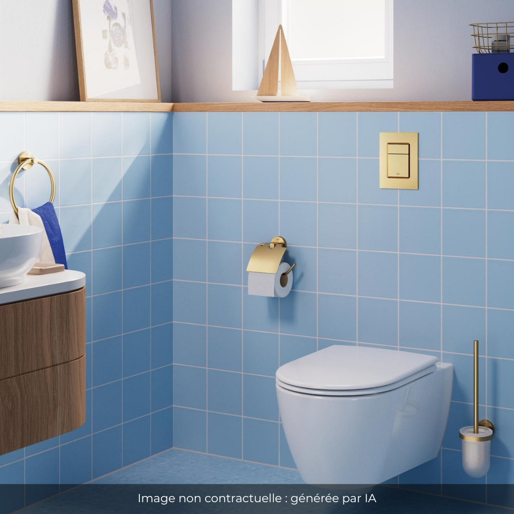 Bâti-support hauteur réduite GROHE Rapid SL + Plaque commande GROHE Skate Cosmopolitan Cool Sunrise ambiance