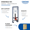 Bâti-support largeur réduite GROHE Rapid SL + Plaque commande GROHE Skate Cosmopolitan Cool Sunrise présentation