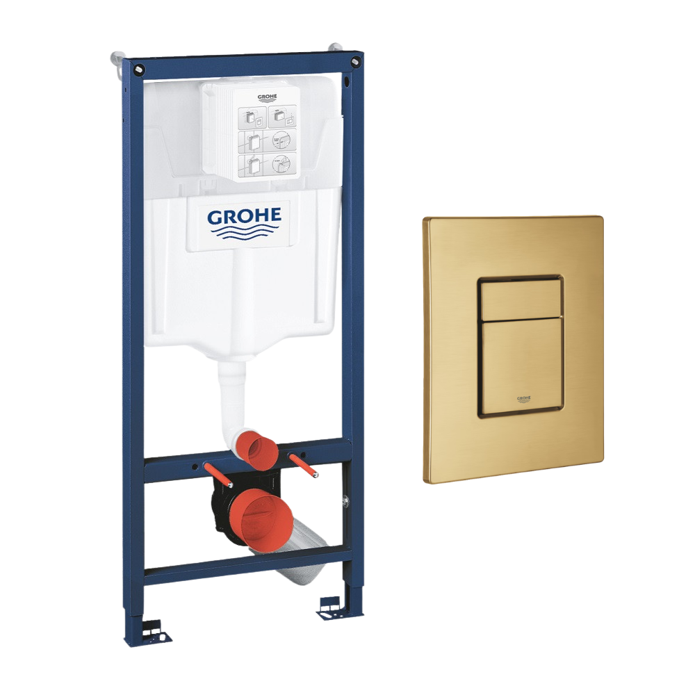 Bâti-support mur porteur GROHE Rapid SL Project  + Plaque commande GROHE Skate Cosmopolitan Cool Sunrise face