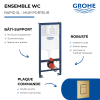Bâti-support mur porteur GROHE Rapid SL Project  + Plaque commande GROHE Skate Cosmopolitan Cool Sunrise présentation
