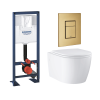 Pack bâti-support GROHE Rapid SL largeur réduite + WC suspendu sans bride caréné abattant Start face