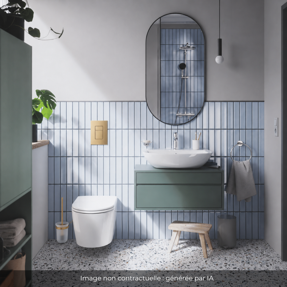 Pack bâti-support GROHE Rapid SL largeur réduite + WC suspendu sans bride caréné abattant Start ambiance