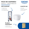 Pack bâti-support GROHE Rapid SL largeur réduite + WC suspendu sans bride caréné abattant Start présentation