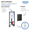 Bâti-support largeur réduite GROHE Rapid SL avec plaque commande Even noir mat présentation