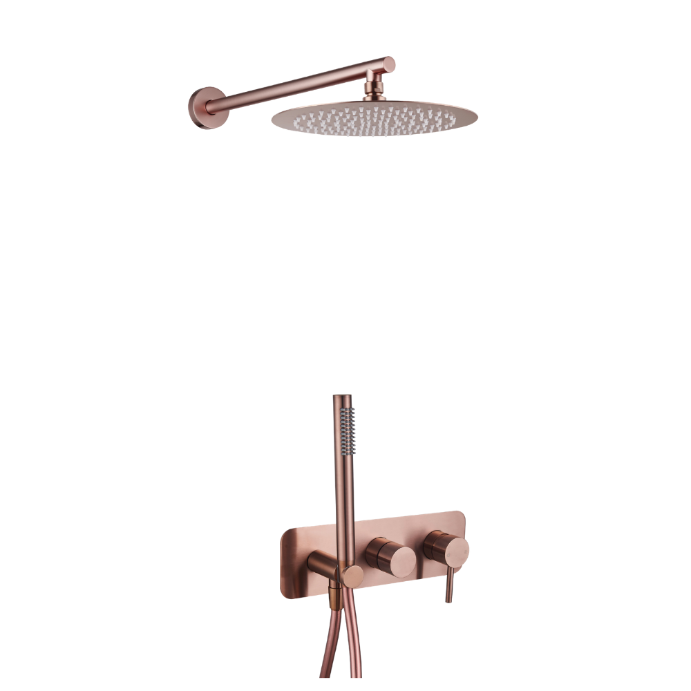 Ensemble de douche encastré PAINI Ortence bronze cuivré face