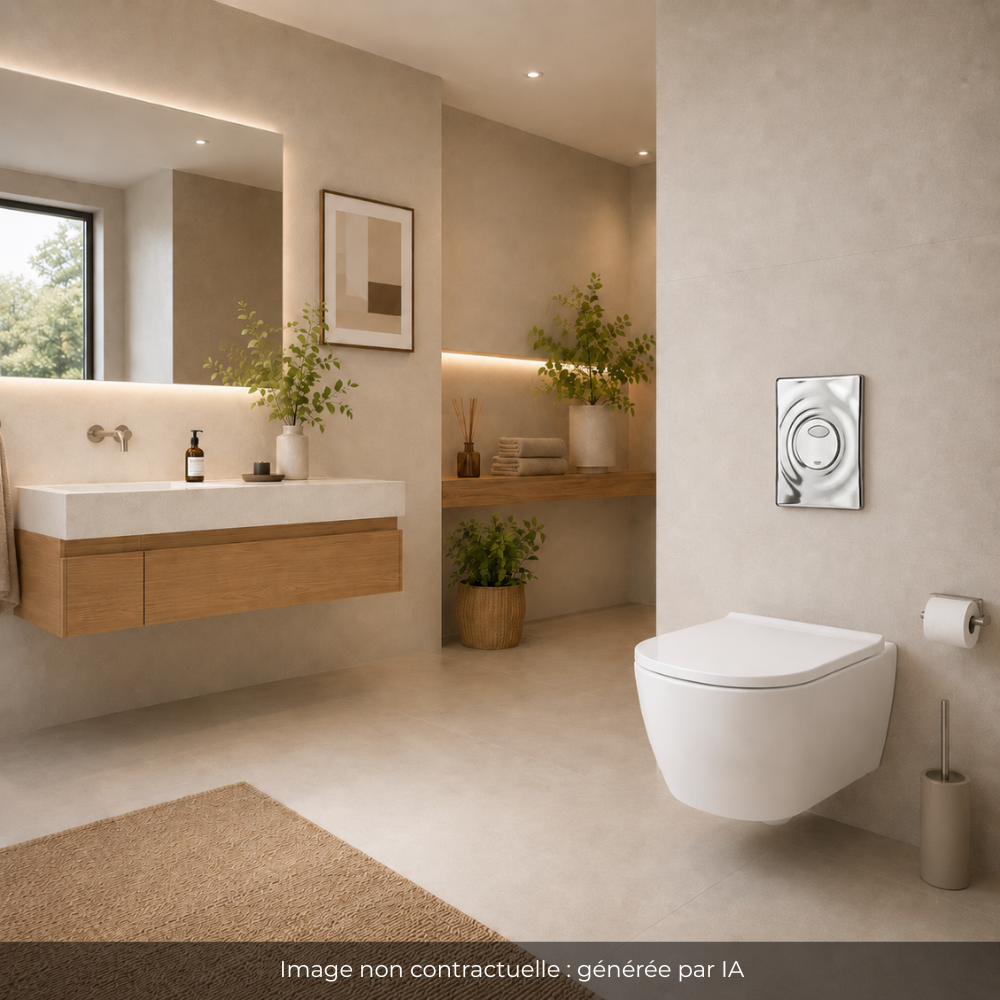 Bâti-support WC hauteur réduite GROHE Rapid SL avec plaque de commande Surf ambiance