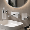Porte-verre + Distributeur de savon VILLEROY & BOCH Elements Striking Chrome dans salle de bain