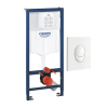 Bâti-support mur porteur GROHE Rapid SL avec plaque déclenchement Skate Air blanche face