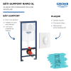Bâti-support mur porteur GROHE Rapid SL avec plaque déclenchement Skate Air blanche présentation