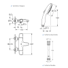 Pack GROHE Precision Trend avec colonnettes douchette ronde schéma