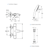 Pack GROHE Precision Trend avec colonnettes douchette carrée schéma