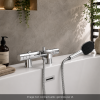 Ensemble GROHE Precision Get avec colonnettes douchette carrée ambiance