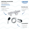 Ensemble GROHE Precision Get avec colonnettes douchette ronde avec support présentation