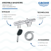Ensemble GROHE Precision Get avec colonnettes douchette carrée présentation