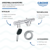 Ensemble GROHE Grohtherm 800 Cosmopolitan 1/2 avec colonnettes douchette carrée présentation