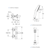 Ensemble GROHE Grohtherm 800 Cosmopolitan 1/2 avec colonnettes douchette carrée schéma
